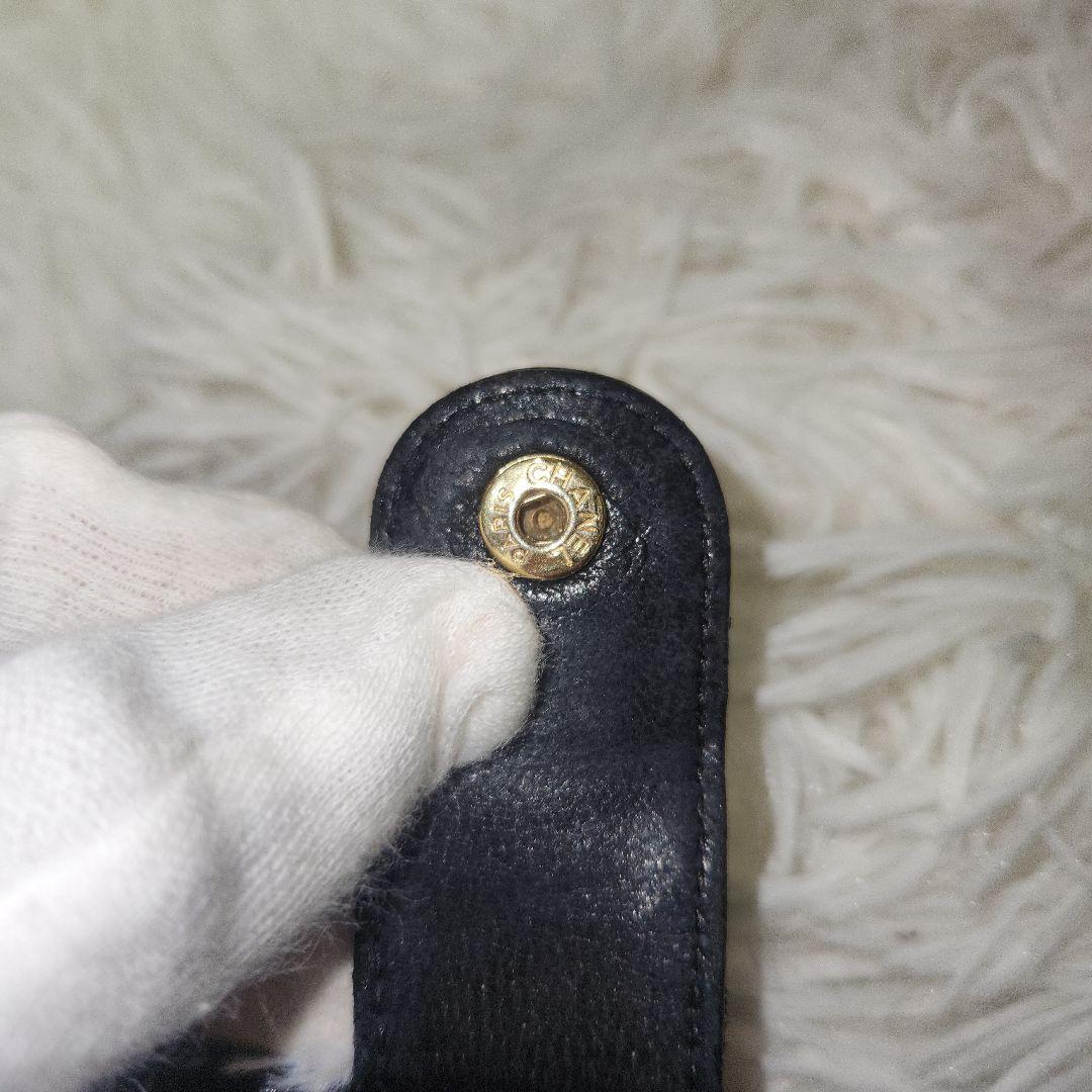 CHANEL シャネル キャビアスキン がま口　長財布　黒