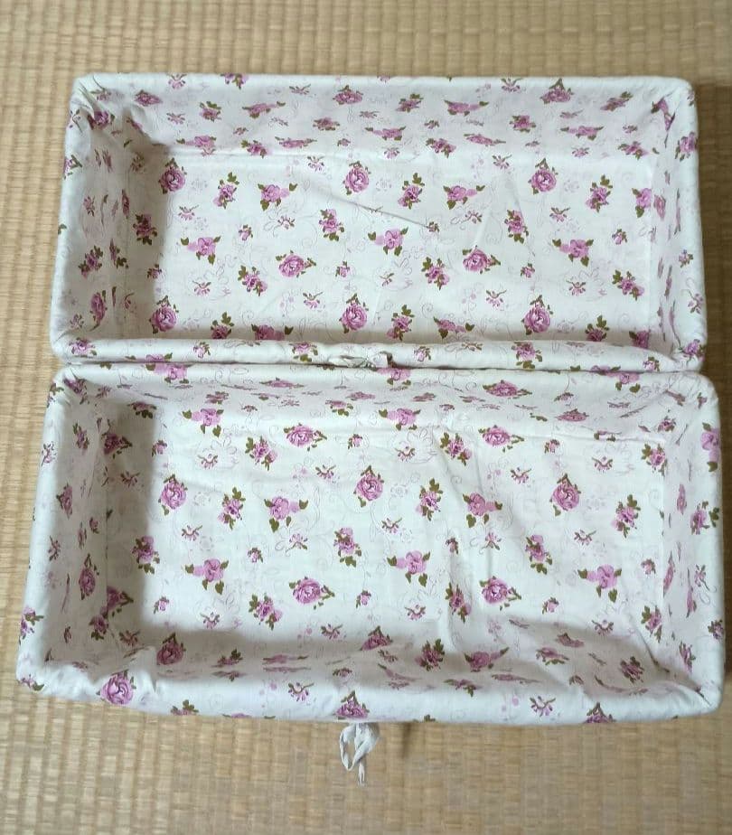 白家具　花柄　チェスト　バスケット　収納　籠