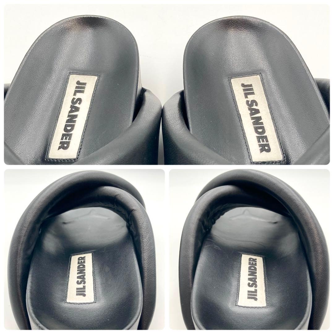 se✨ JIL SANDER クロスストラップサンダル 黒 レザー 37