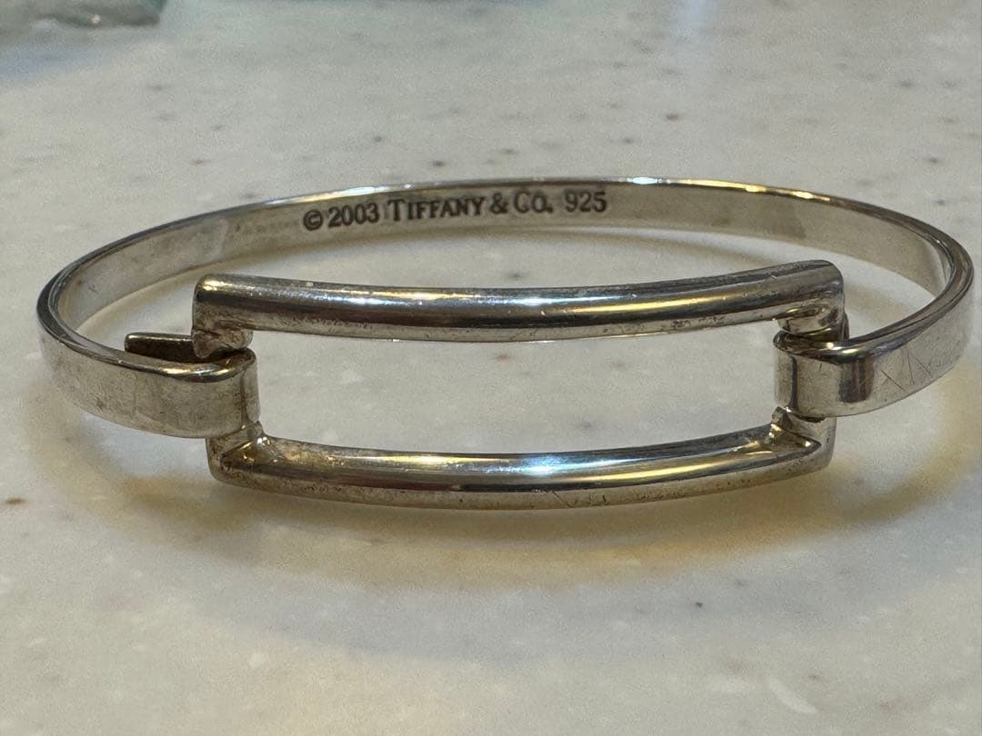ティファニー　バングル　レクタングルオープンスクエアブレスレット
