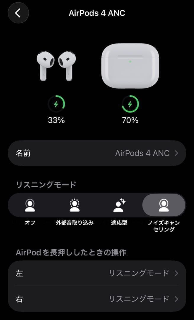 良品　2024年11月購入品　AirPods 4 (ANC)