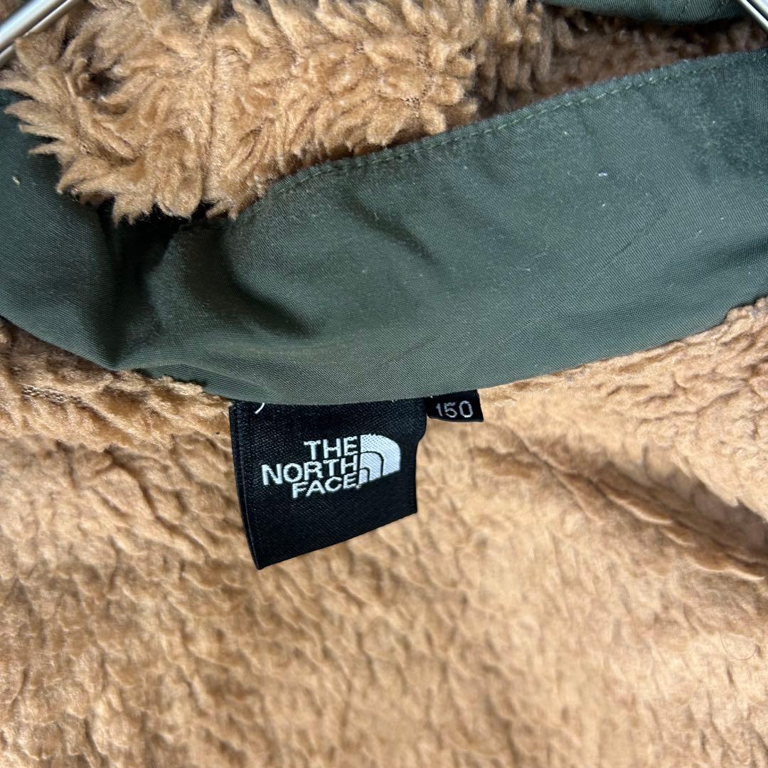 ノースフェイス　150　子供　アウター　カーキ　緑　フード　裏ボア　冬