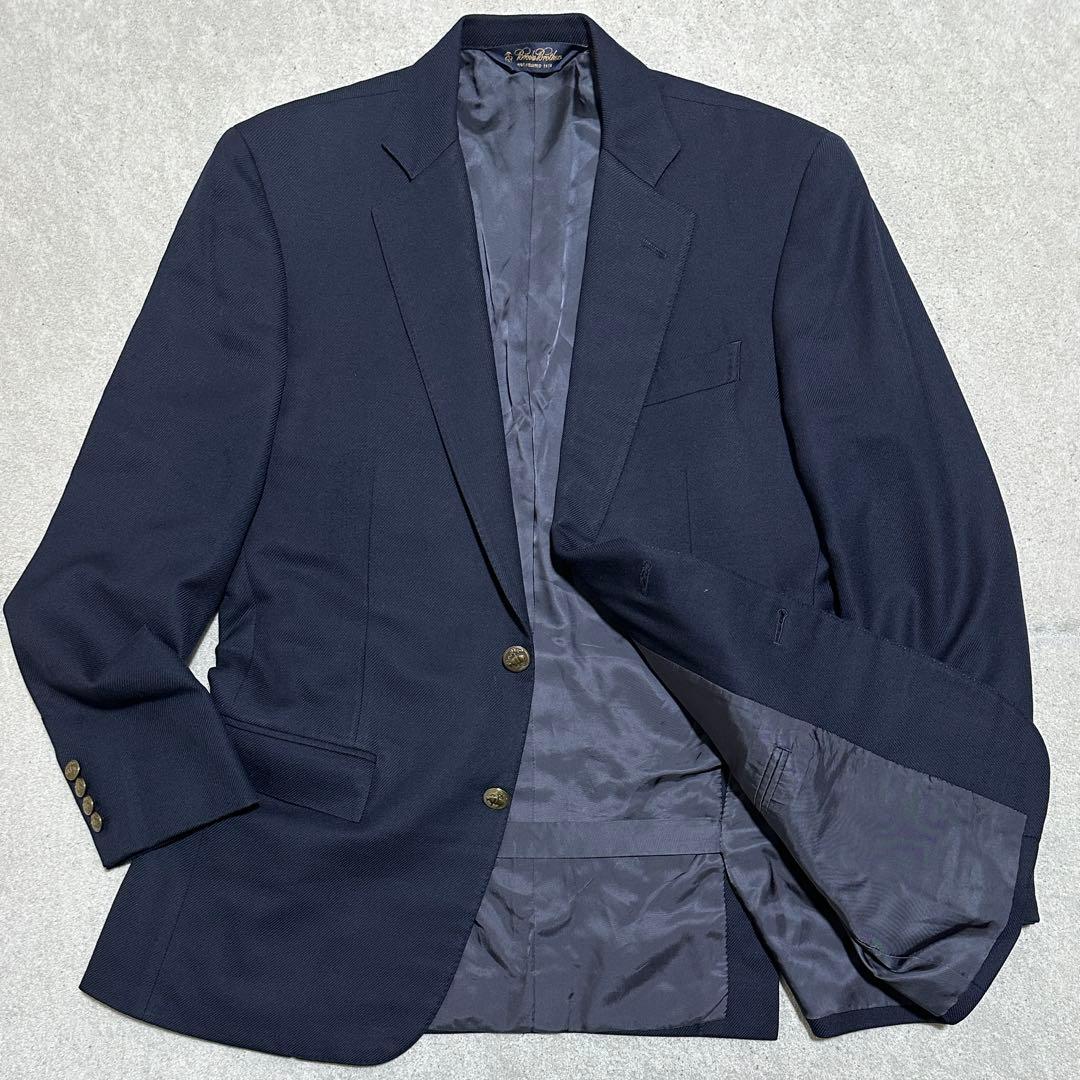 38(M)美品✨サクソン　ブルックスブラザーズ　紺ブレザー　金ボタン　テーラード