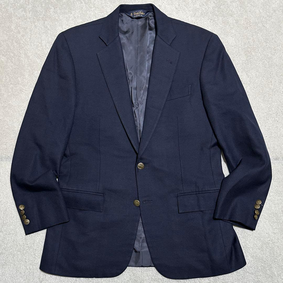 38(M)美品✨サクソン　ブルックスブラザーズ　紺ブレザー　金ボタン　テーラード