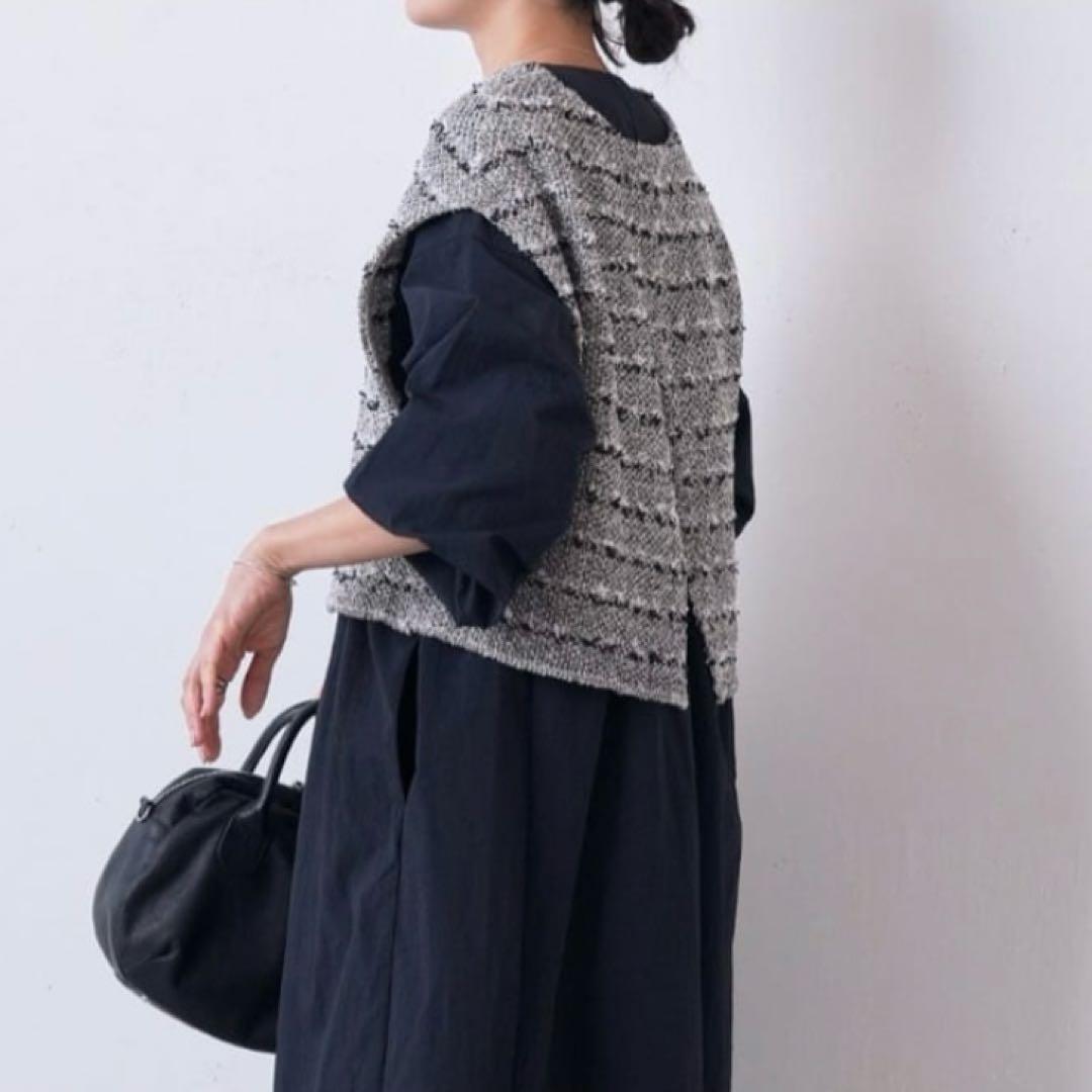 新品！今期！BEARDSLEY ビアズリー ツイードニットポンチョ