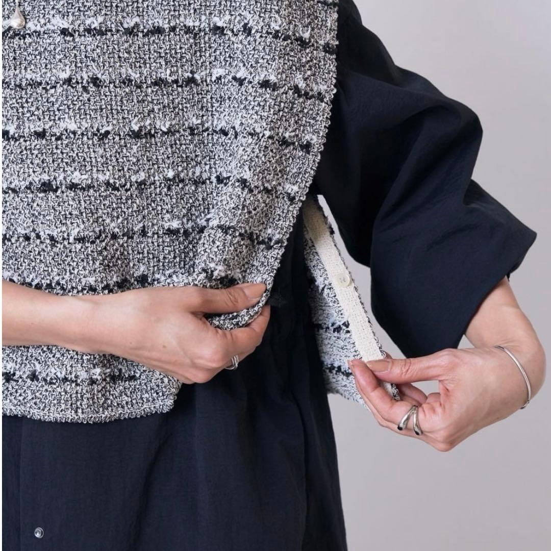 新品！今期！BEARDSLEY ビアズリー ツイードニットポンチョ