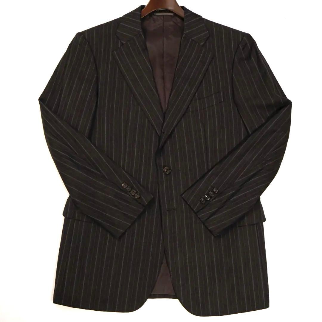 H3457◾️バーバリー　段返り3釦　ストライプスーツ