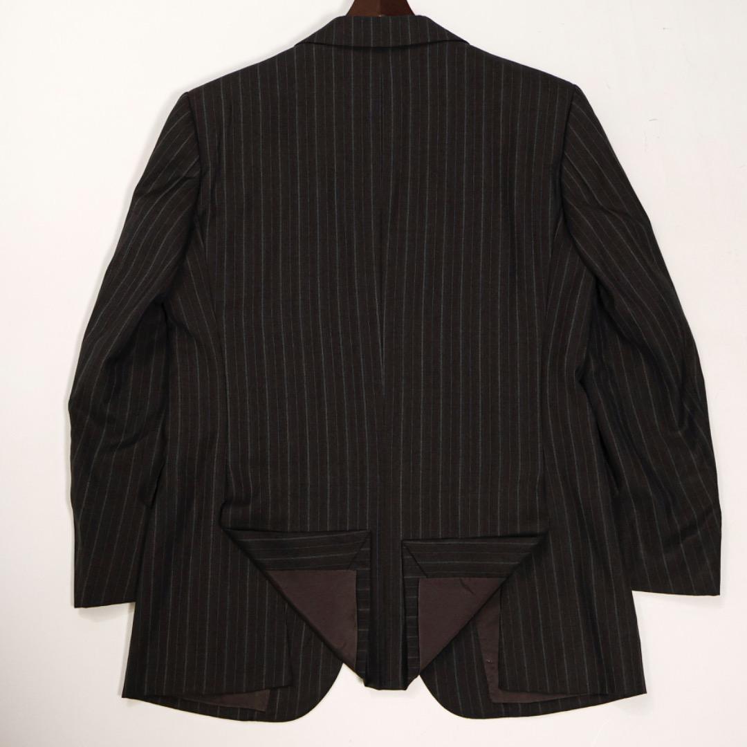 H3457◾️バーバリー　段返り3釦　ストライプスーツ