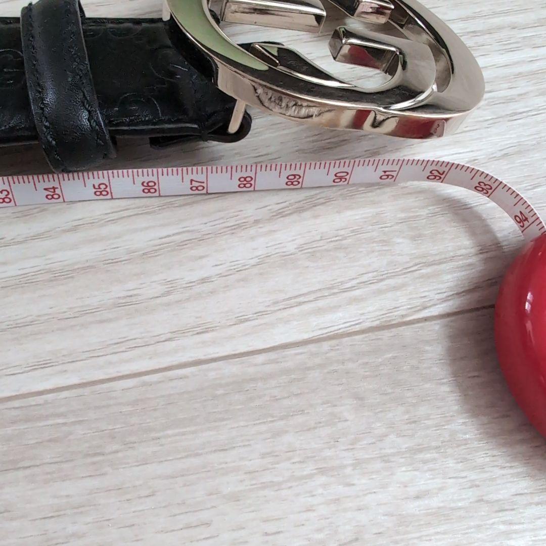 GUCCI ブラックレザー GGロゴ ベルト