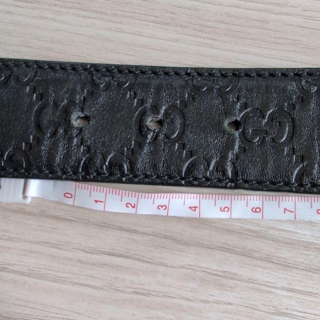 GUCCI ブラックレザー GGロゴ ベルト