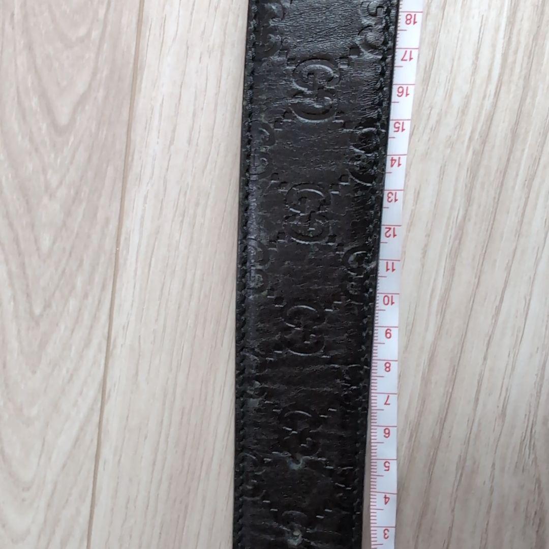 GUCCI ブラックレザー GGロゴ ベルト