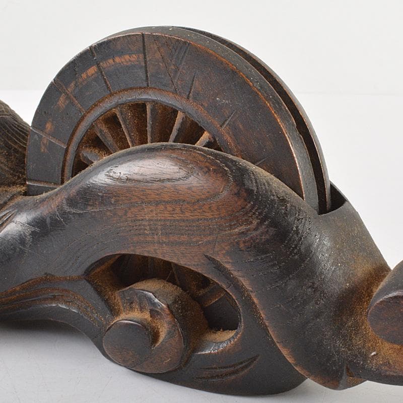 桃太郎　古民具　大工道具　 壷重刀 木彫　墨壷　M　R6610