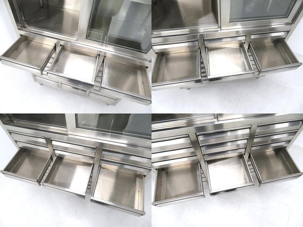 ステンレス　モダン　収納　キャビネット　ドロアー　工具箱　サイドボード