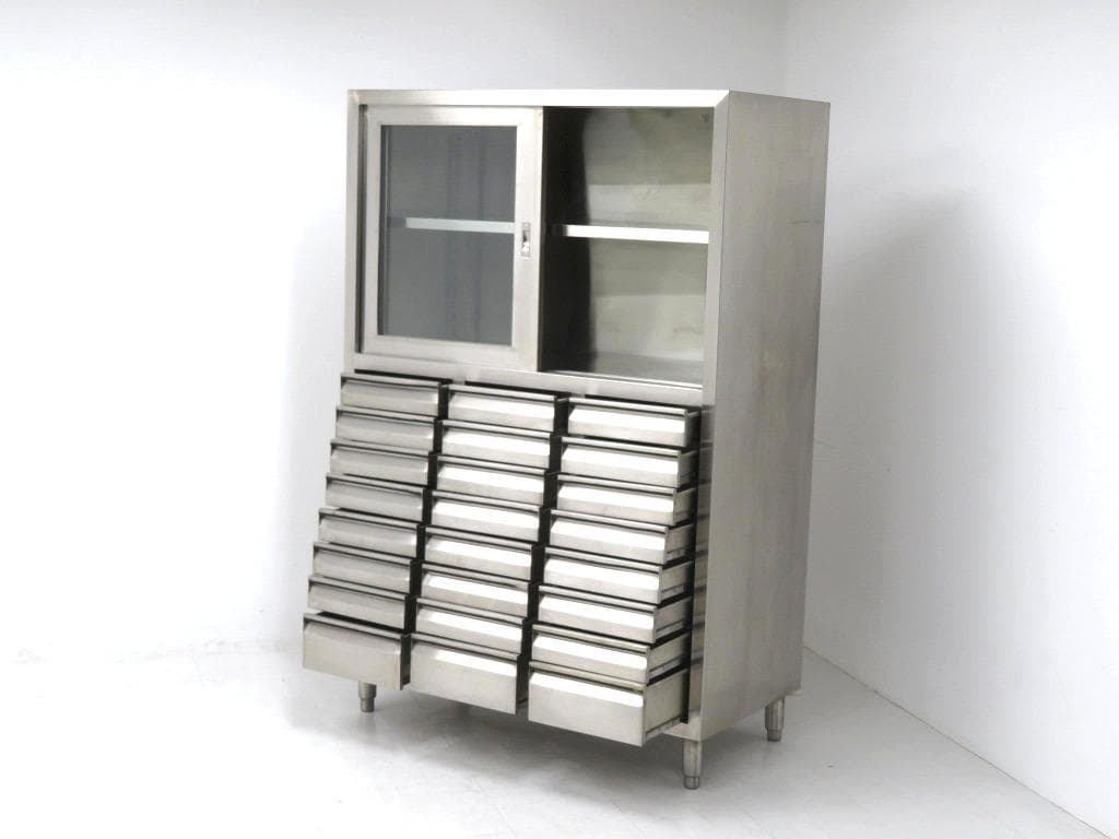 ステンレス　モダン　収納　キャビネット　ドロアー　工具箱　サイドボード