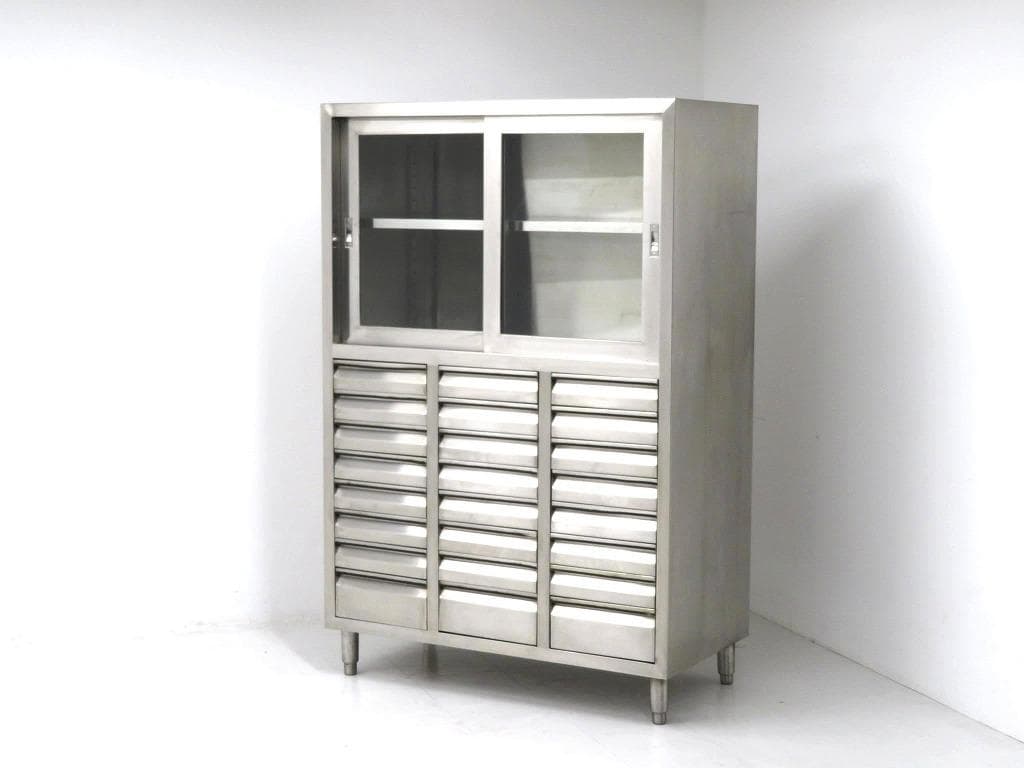 ステンレス　モダン　収納　キャビネット　ドロアー　工具箱　サイドボード