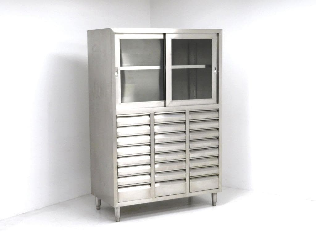 ステンレス　モダン　収納　キャビネット　ドロアー　工具箱　サイドボード