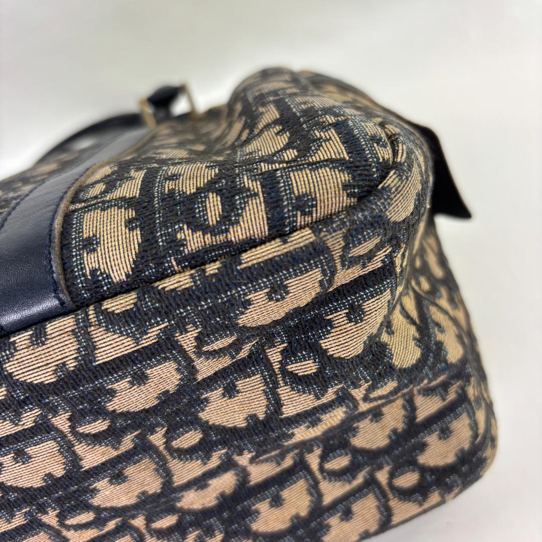 クリスチャン・ディオール トロッター キャンバス ハンドバッグ ネイビー