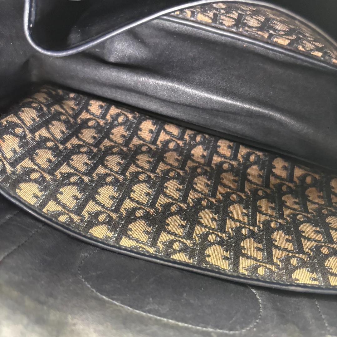 クリスチャン・ディオール トロッター キャンバス ハンドバッグ ネイビー