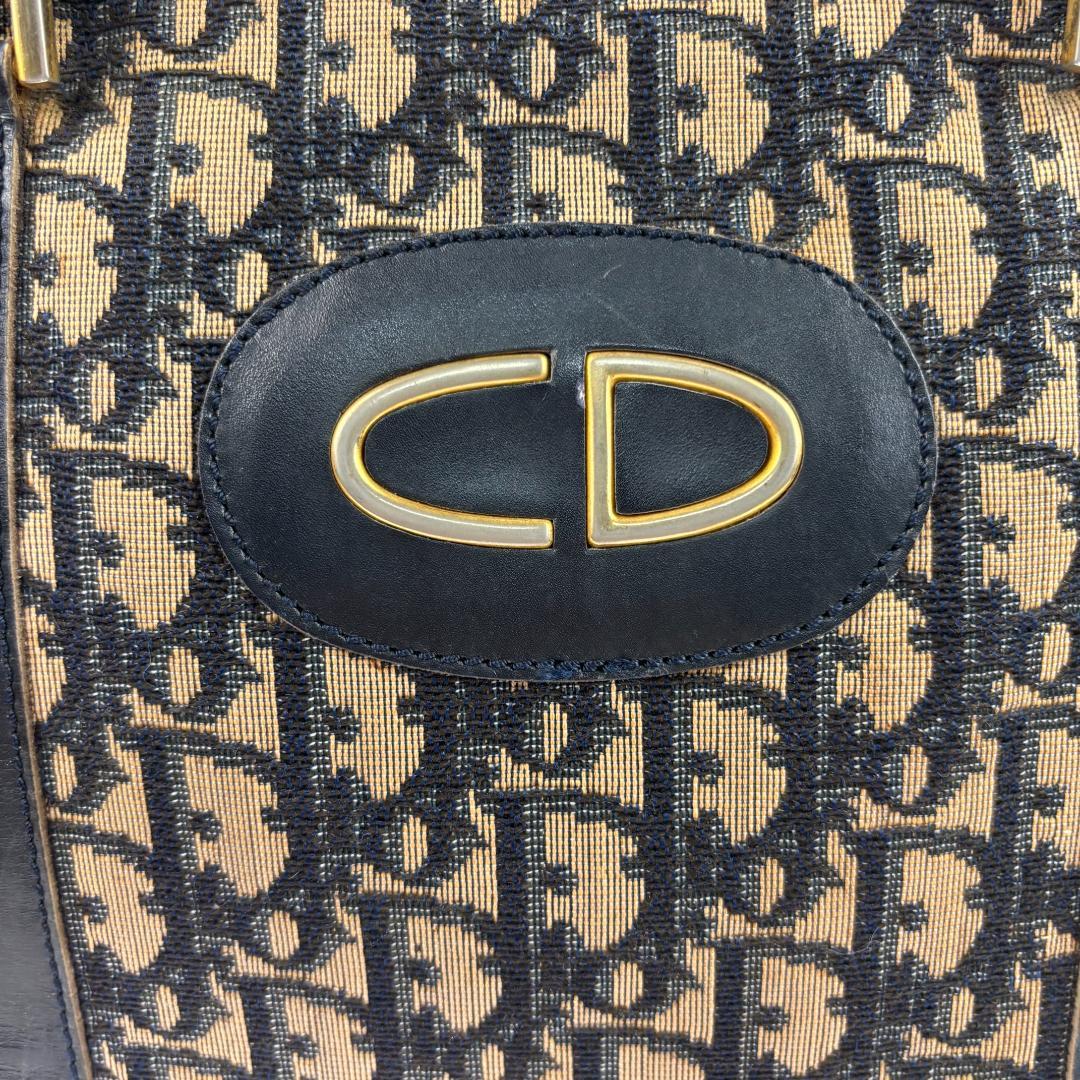 クリスチャン・ディオール トロッター キャンバス ハンドバッグ ネイビー