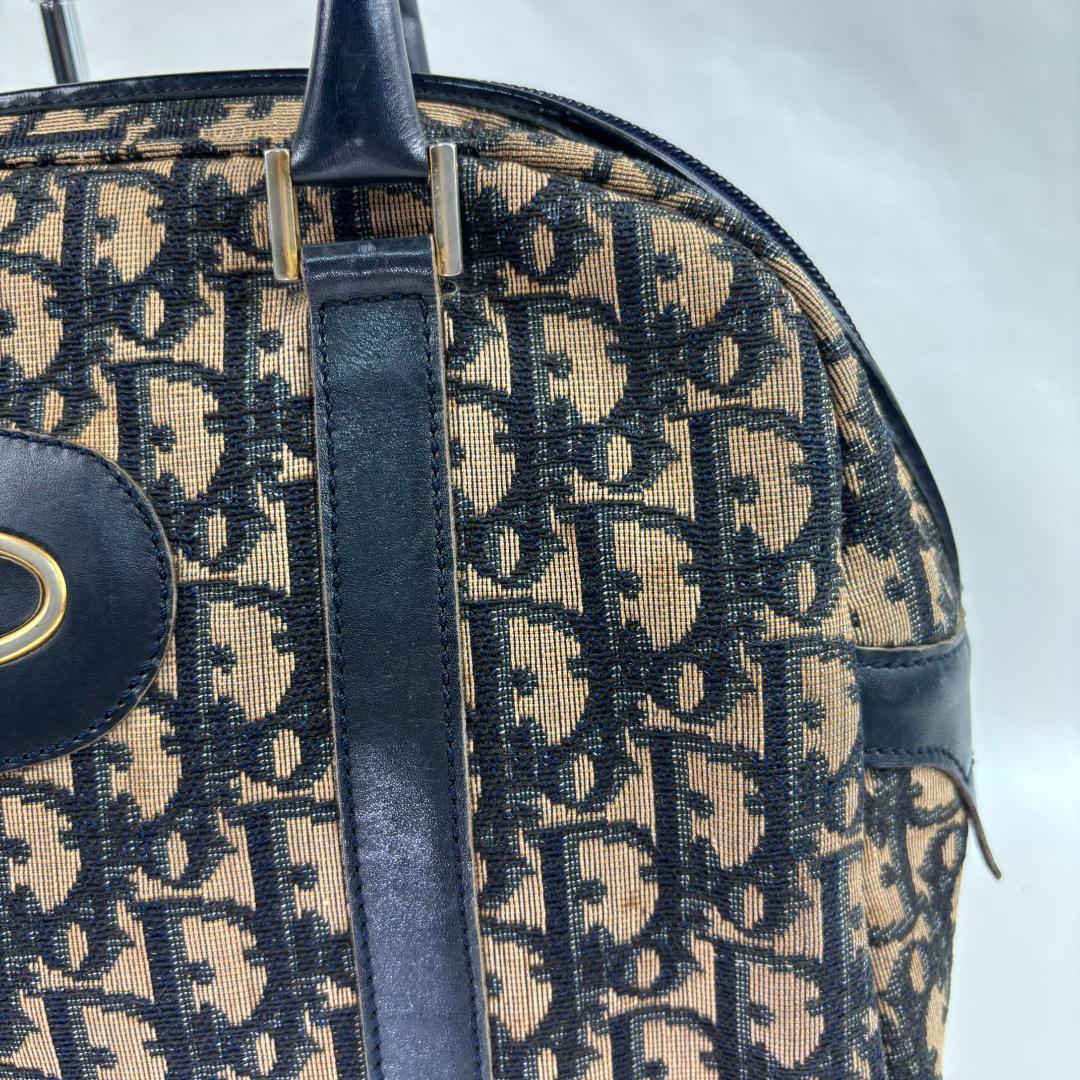 クリスチャン・ディオール トロッター キャンバス ハンドバッグ ネイビー