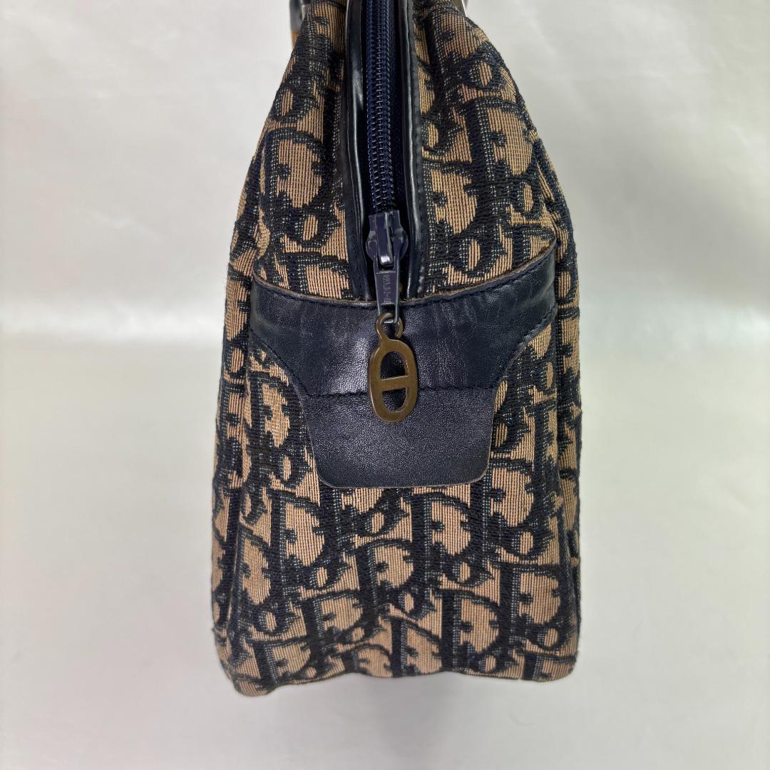 クリスチャン・ディオール トロッター キャンバス ハンドバッグ ネイビー