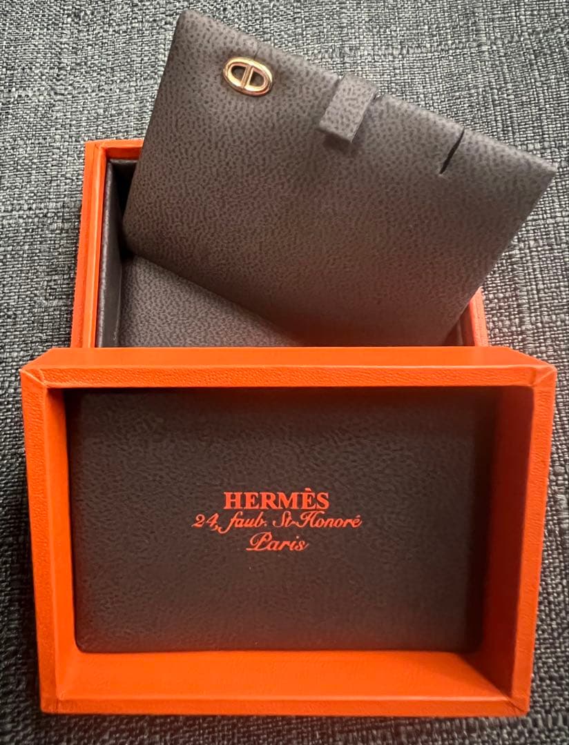 本物 HERMES エルメス ピアス シェーヌダンクル K18PGピンクゴールド