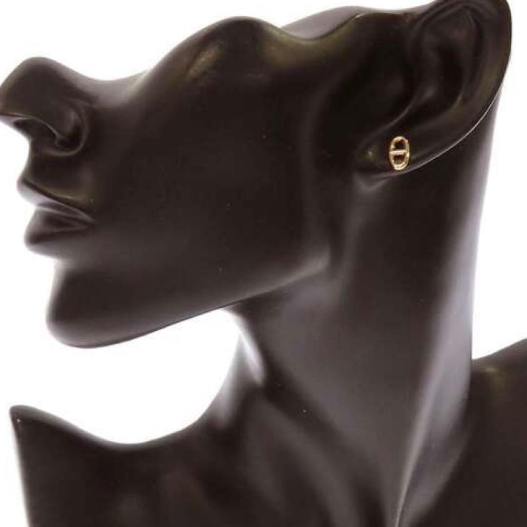 本物 HERMES エルメス ピアス シェーヌダンクル K18PGピンクゴールド