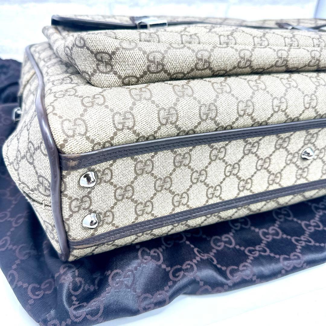 GUCCI グッチ　ハンドバッグ ビジネスバッグ ロゴ GGスプリーム　PVC