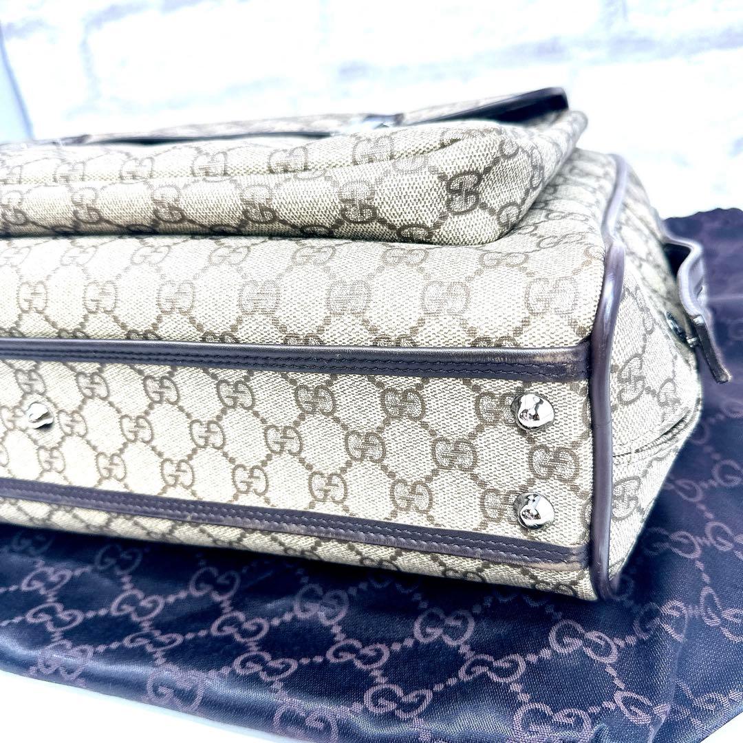 GUCCI グッチ　ハンドバッグ ビジネスバッグ ロゴ GGスプリーム　PVC