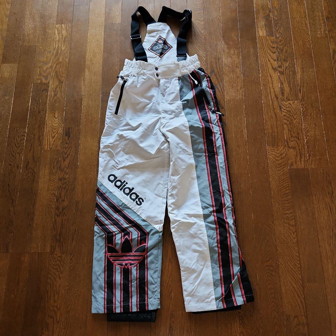 adidasアディダス　スノーボード　スキーウェア上下セットS白×黒×赤×グレー