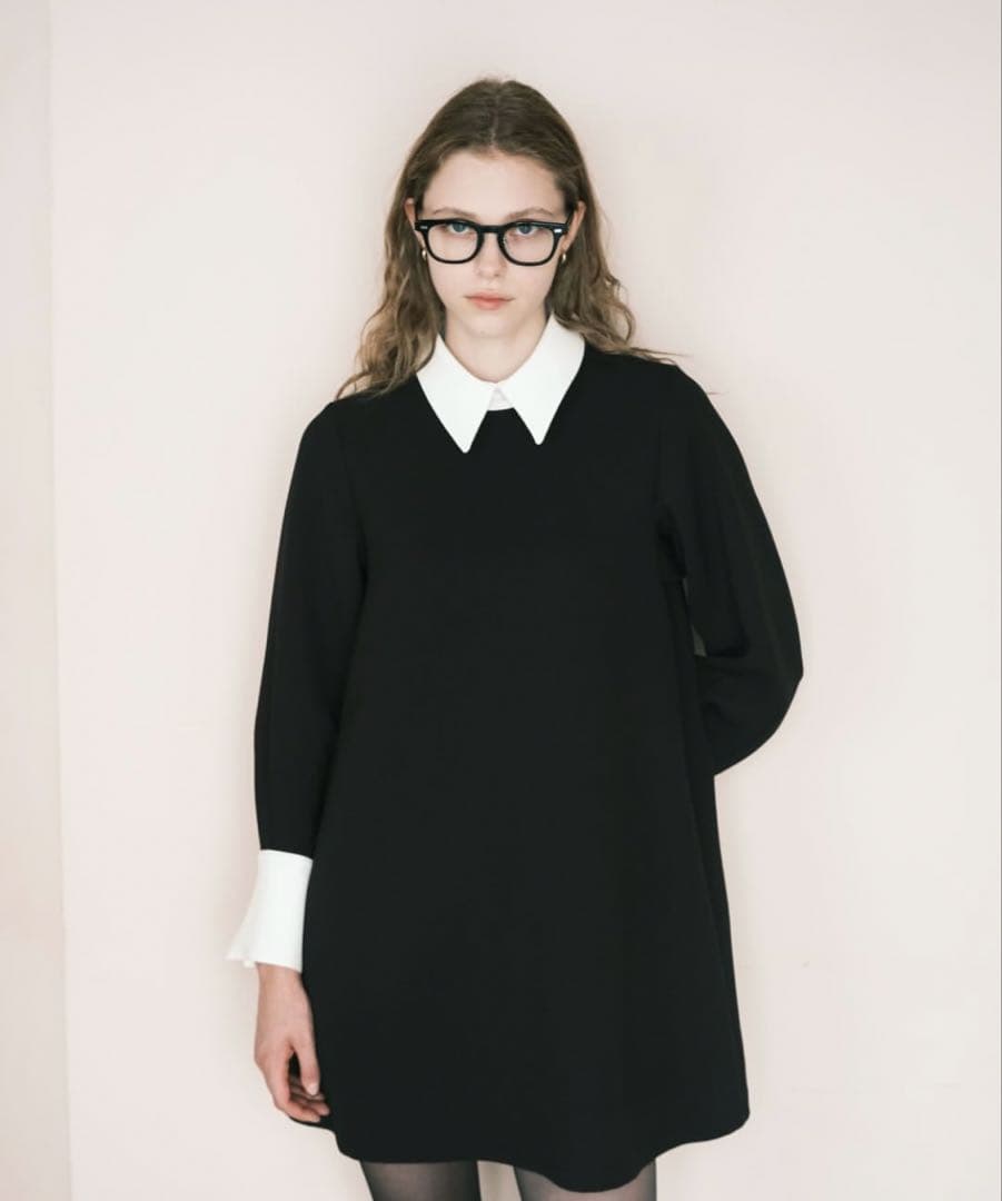 foufou バイカラーミニドレス