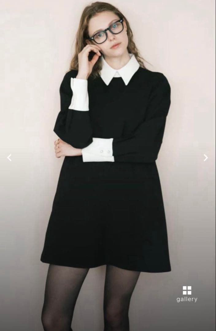 foufou バイカラーミニドレス