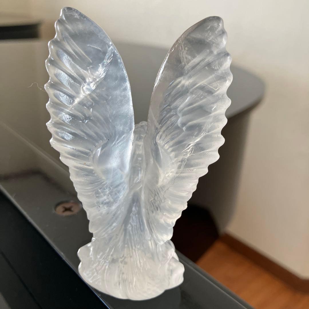kdashさま専用ホワイトフローライト　天使　エンジェル　天然石置物　Z75