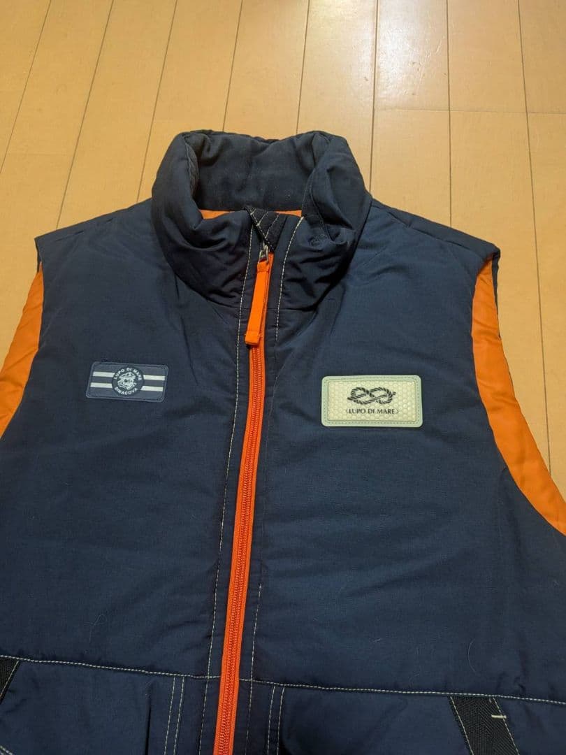 シナコバ ダウンベスト ネイビー/オレンジ