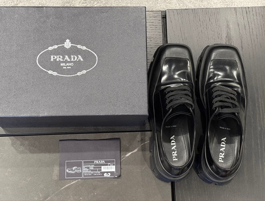 PRADA モノリス ダービーシューズ　UK10.5 29cm相当