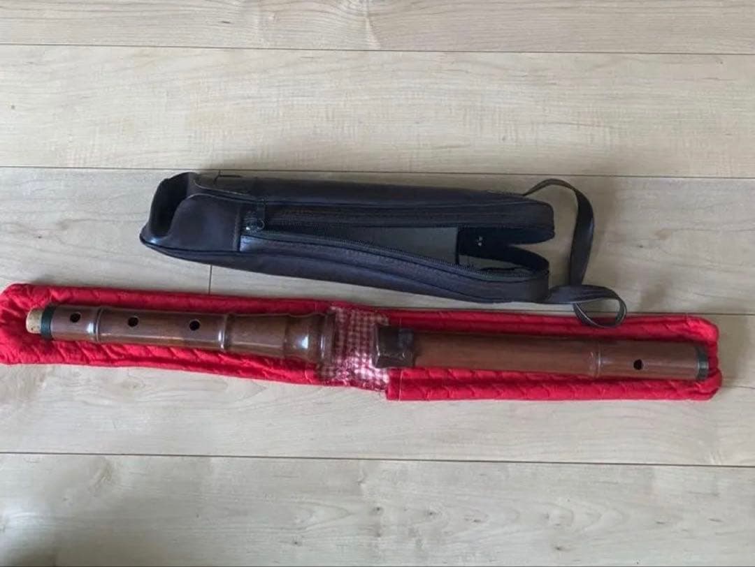 木製　尺八 ケース付き