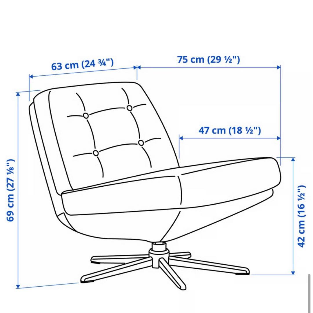 新品 IKEA ディヴリンゲ 回転イージーチェア パーソナルチェア グリーン 緑