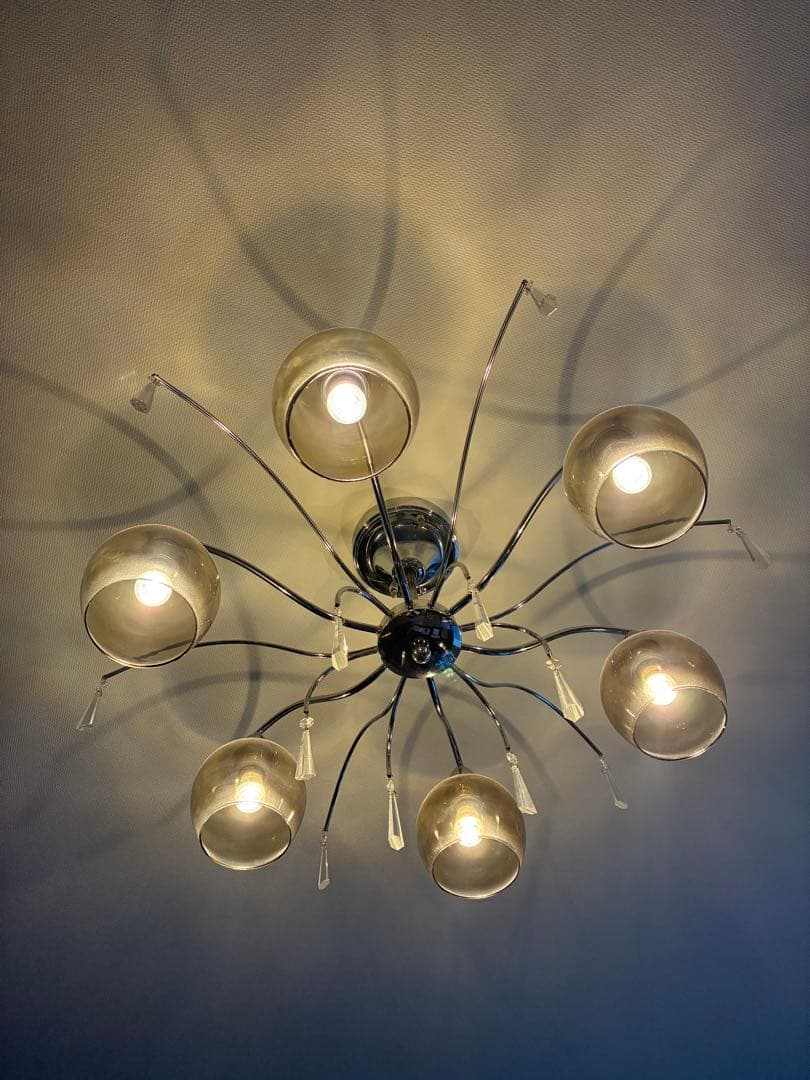 Kei　ブラウンスモークガラスのシャンデリア