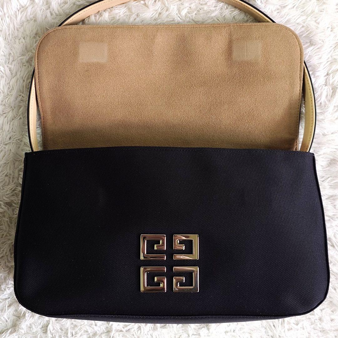 美品 ジバンシィ ポーチ付き ショルダーバッグ 4Gロゴ ブラック ワンショル