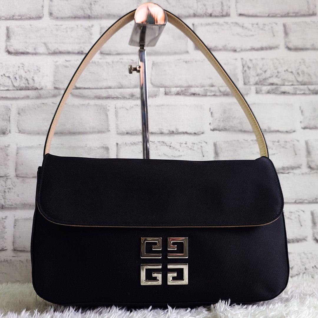 美品 ジバンシィ ポーチ付き ショルダーバッグ 4Gロゴ ブラック ワンショル
