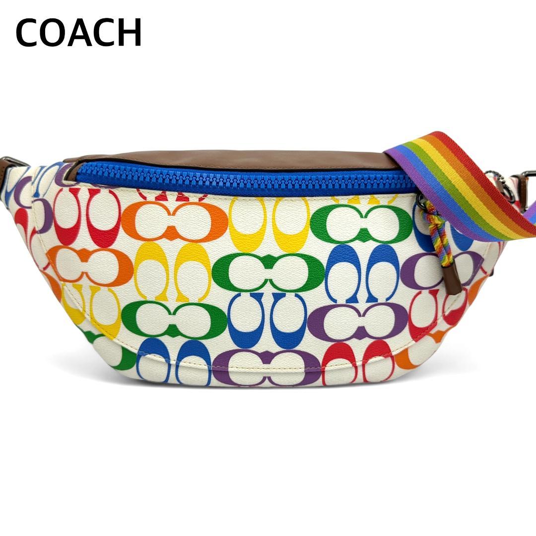 COACH 1809 シグネチャー マルチカラー ボディバッグ ウエストバッグ