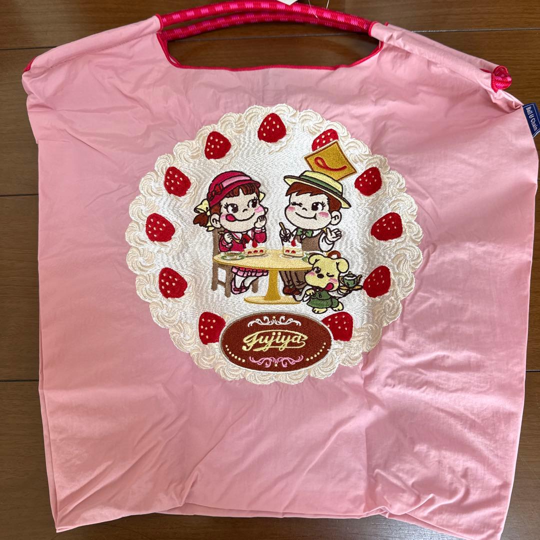 【未使用】イチゴ刺繍のピンクエコバッグ　ballandchain ペコちゃん