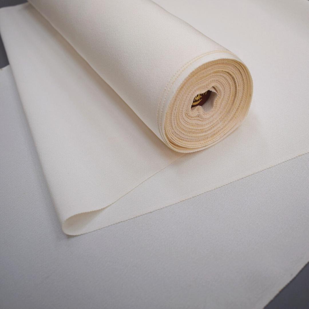 M02-1 新品保管品 正絹 中国汕頭刺繍 白生地 付下げ 着尺反物 唐花