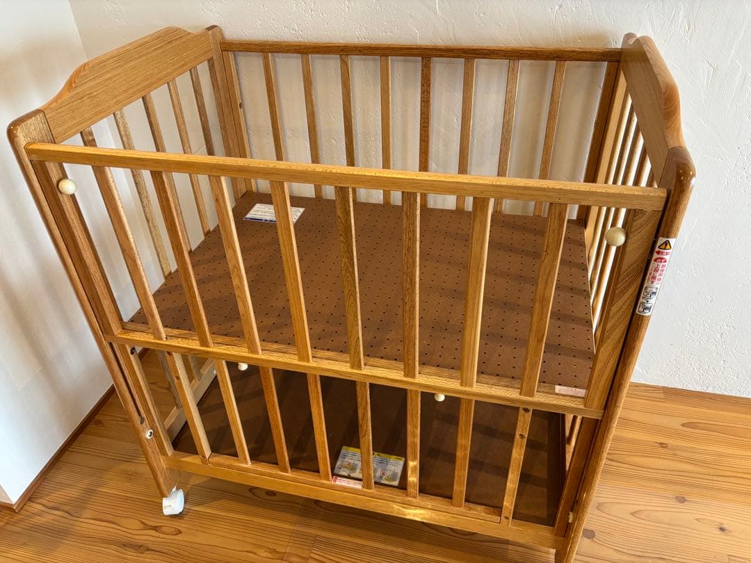 ミニベビーベッド_カトージ(KATOJI)_ナチュラル