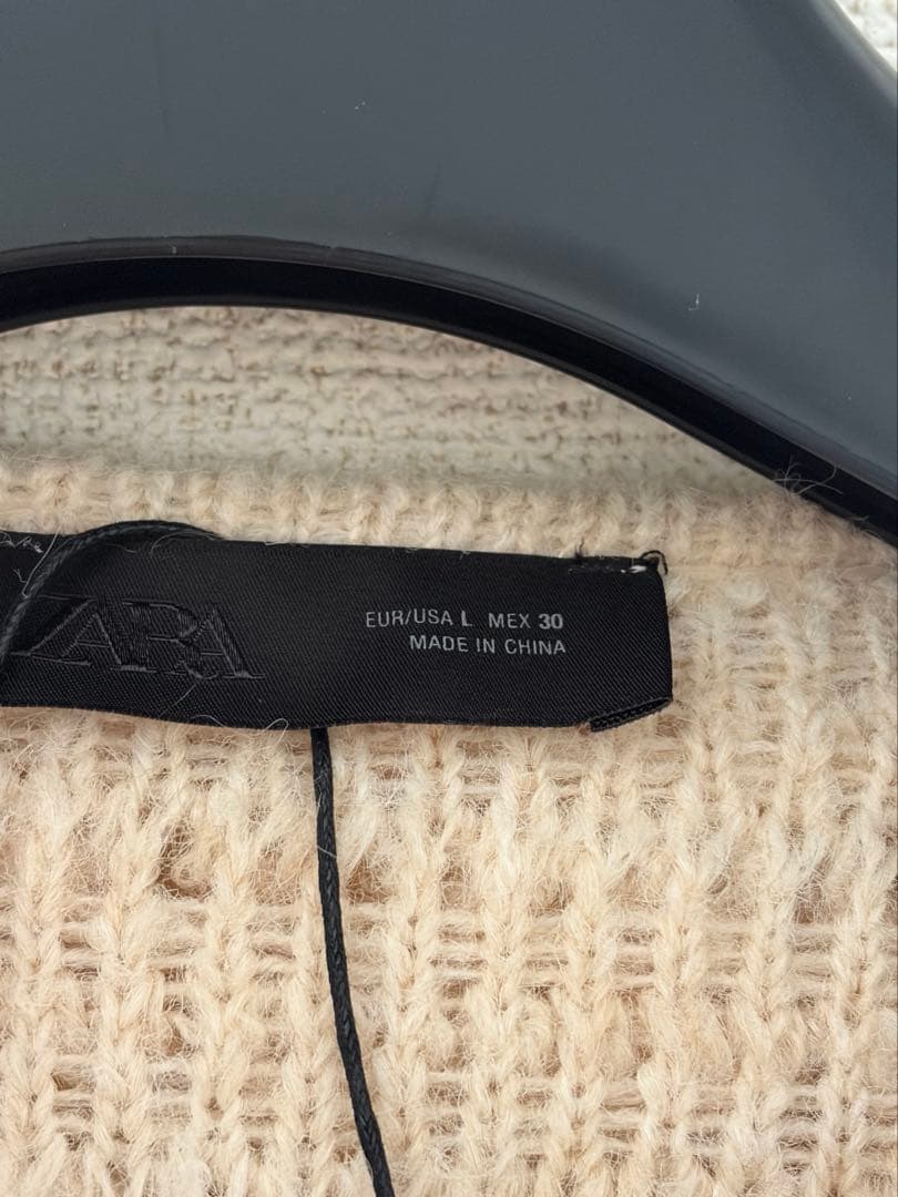 ZARA 新品未使用 ブラッシュドフリンジニットジャケット L