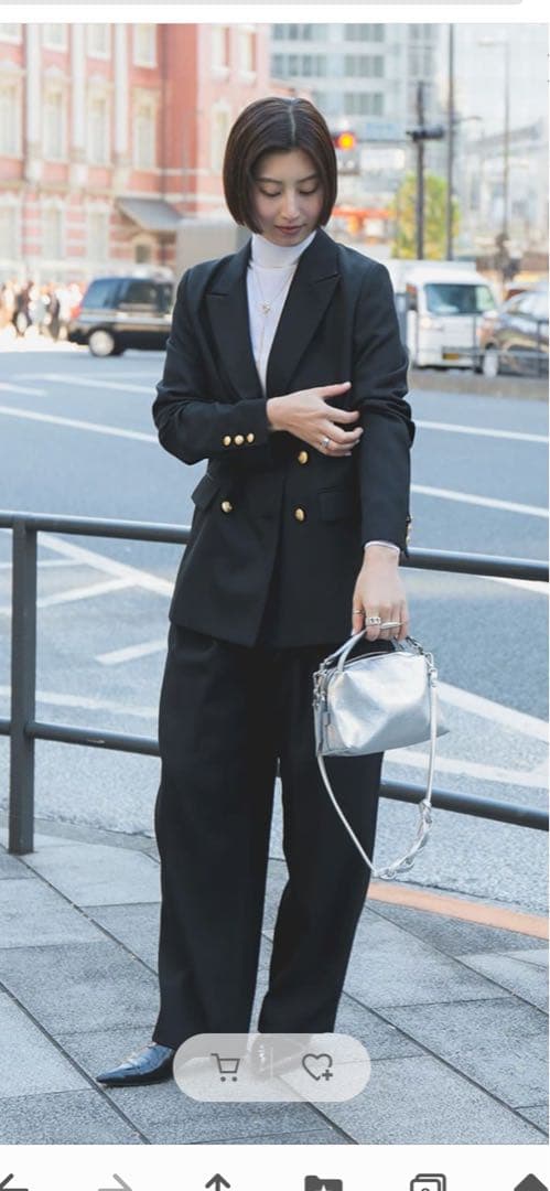 美品 Demi-Luxe BEAMS ドライギャバジャケット 36ネイビー