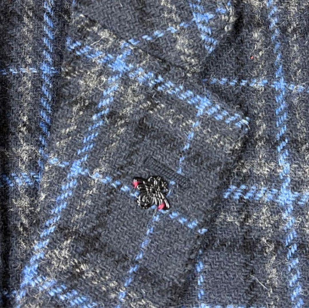 ジーステージ ハリスツイード テーラードジャケット ブートニエール チェック48