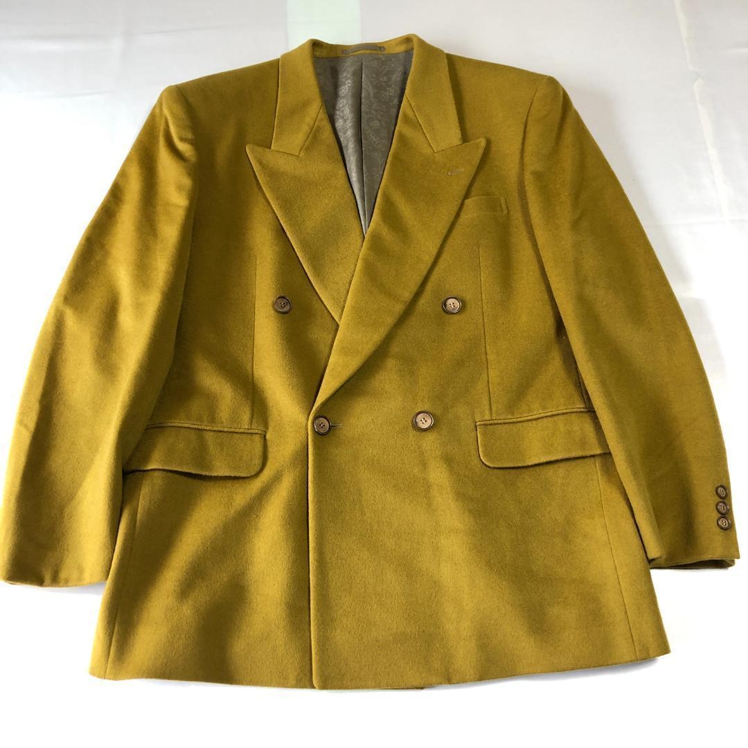 未使用級　カシミヤ100％　ダブル　テーラードジャケット　ダブル　ノーベント