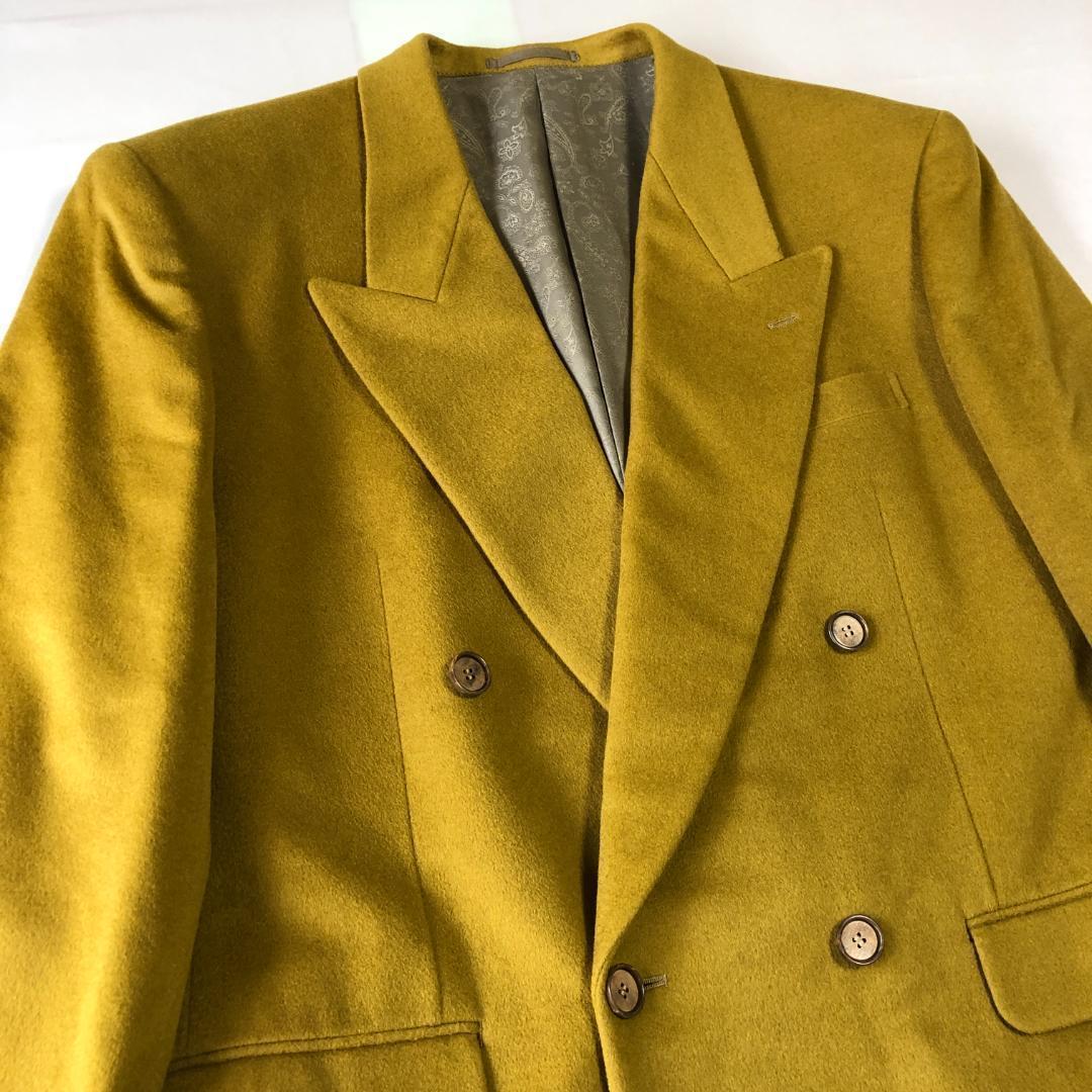 未使用級　カシミヤ100％　ダブル　テーラードジャケット　ダブル　ノーベント