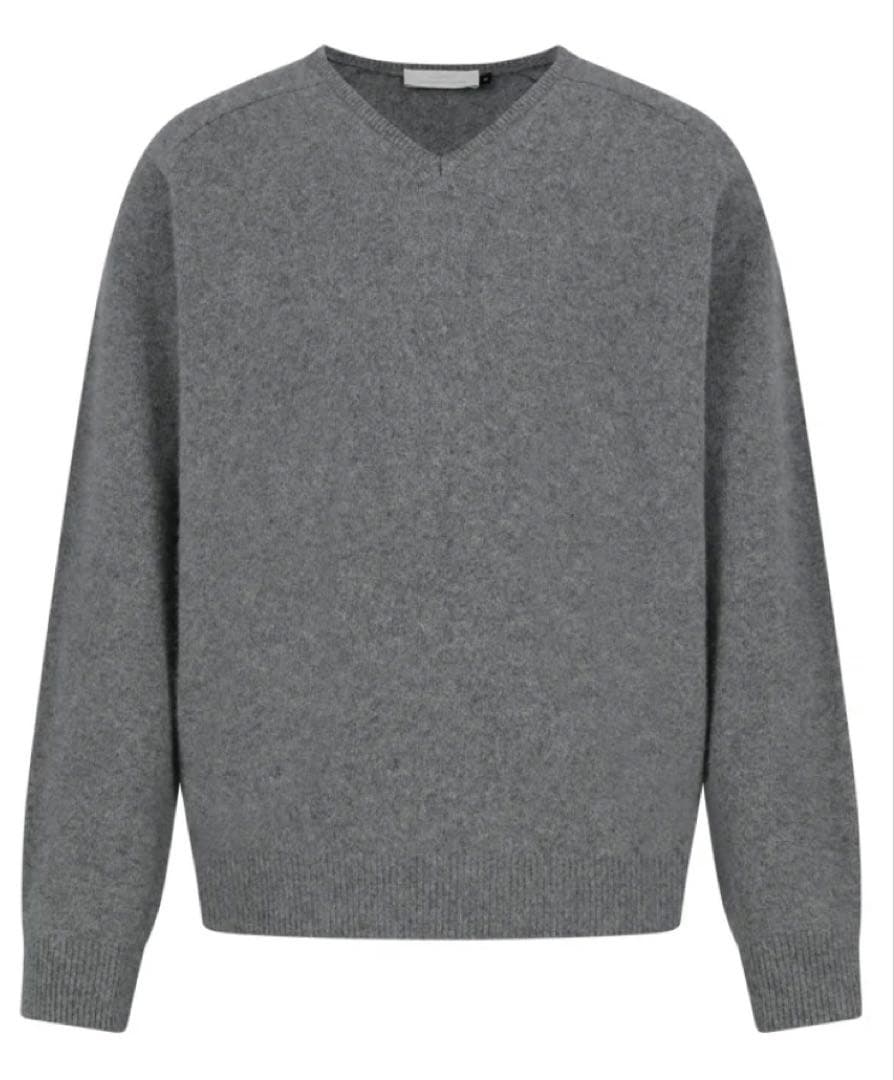 AMOMENTO グレー Vネック ニット セーター